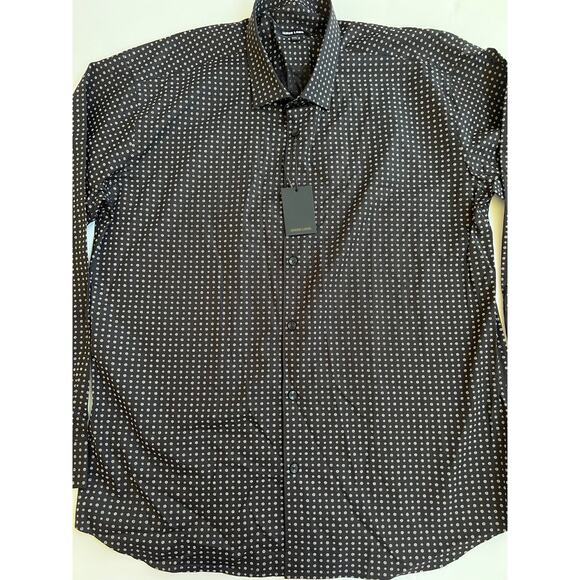 Jared Lang Men's Trim Fit Flowers Black Button-Up Shirt T-560 Size 2XL - Picture 8 of 12